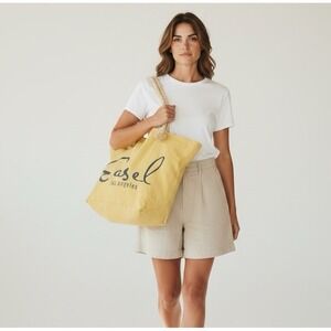 Easel Los Angeles Canvas Tote Bag Large Rope Handles Reusable Eco Market Beach